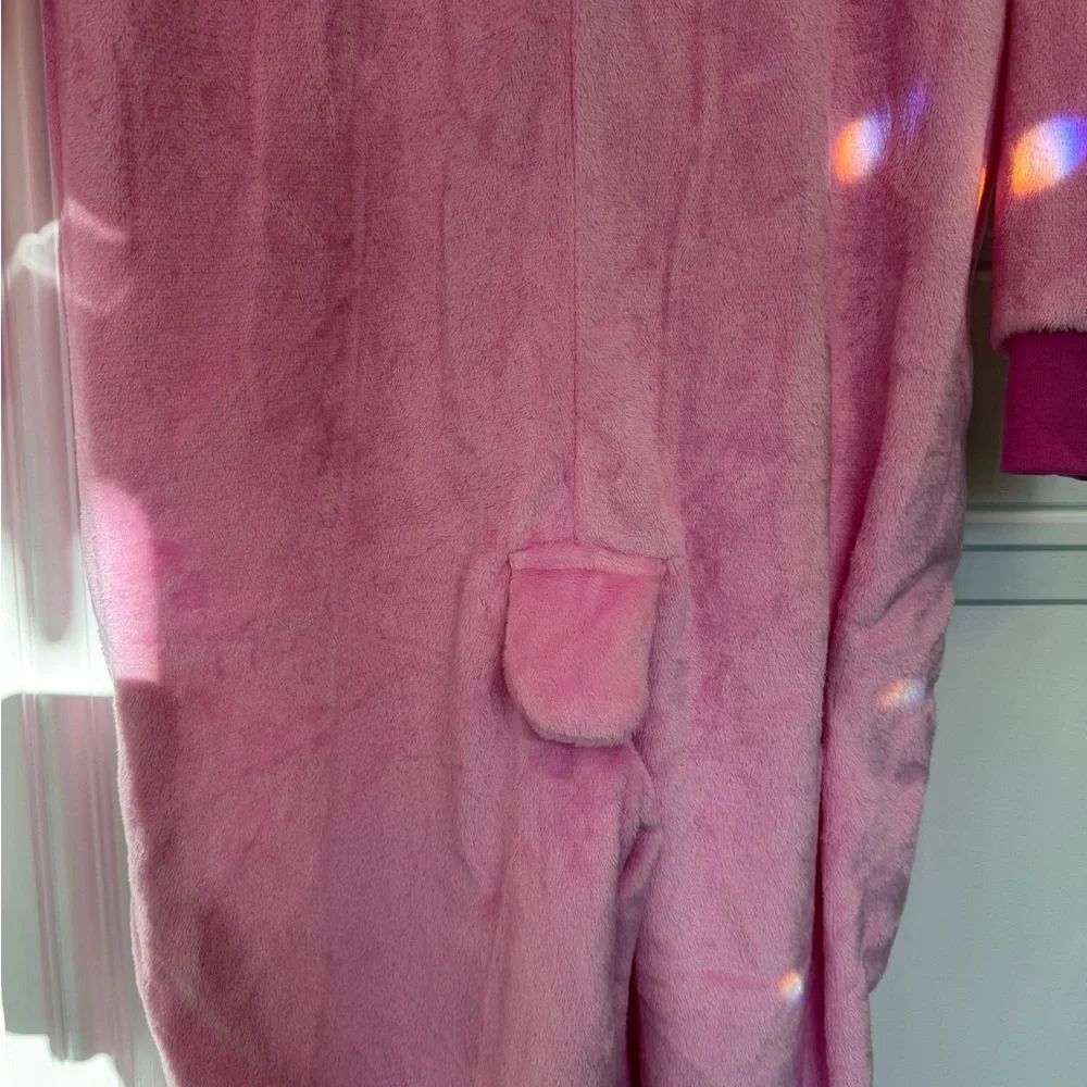 NWT CARE BEARS PINK FLEECE ADULT ONESIE FULL SUIT RAINBOW MEDIUM - Picture 7 of 7